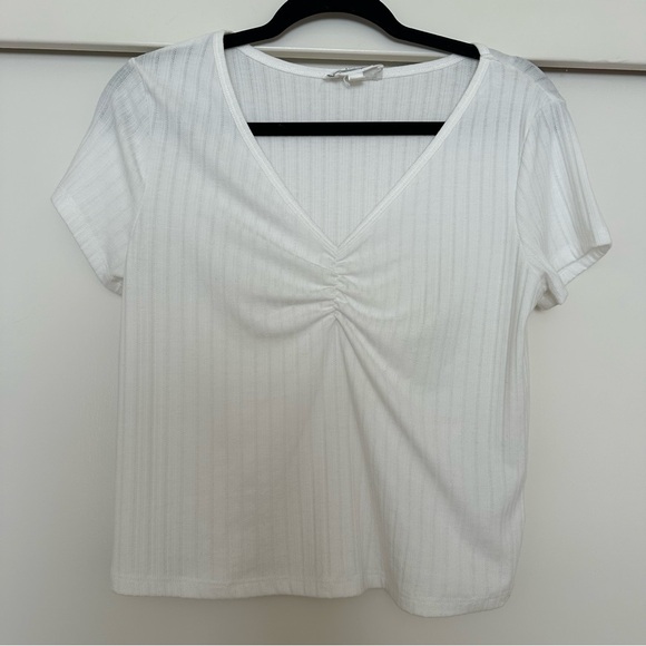 Hippie Rose Tops - Hippie‎ Rose White Ribbed T shirt